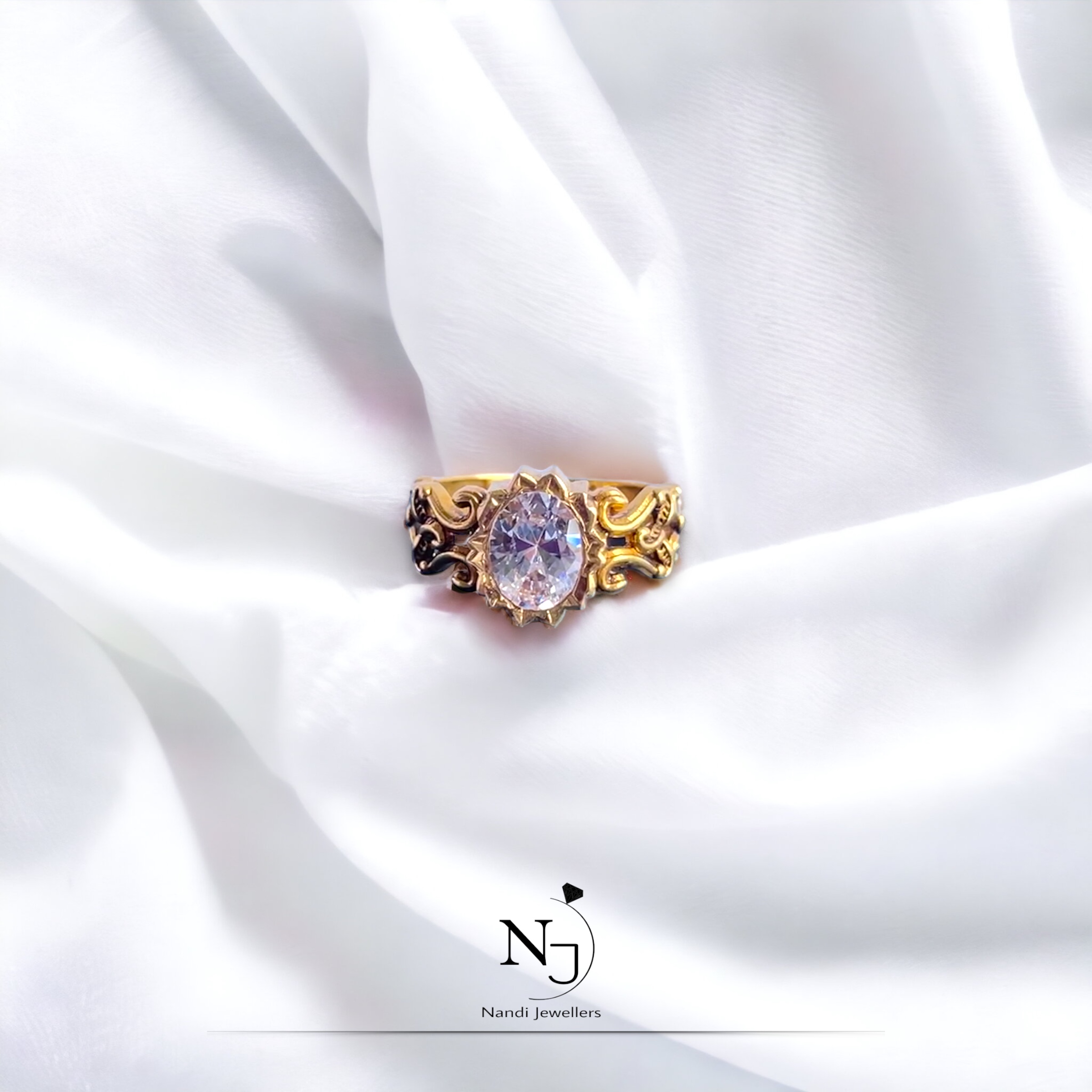 Pink Stone & Zircon Ring - Gurkha Jewellers