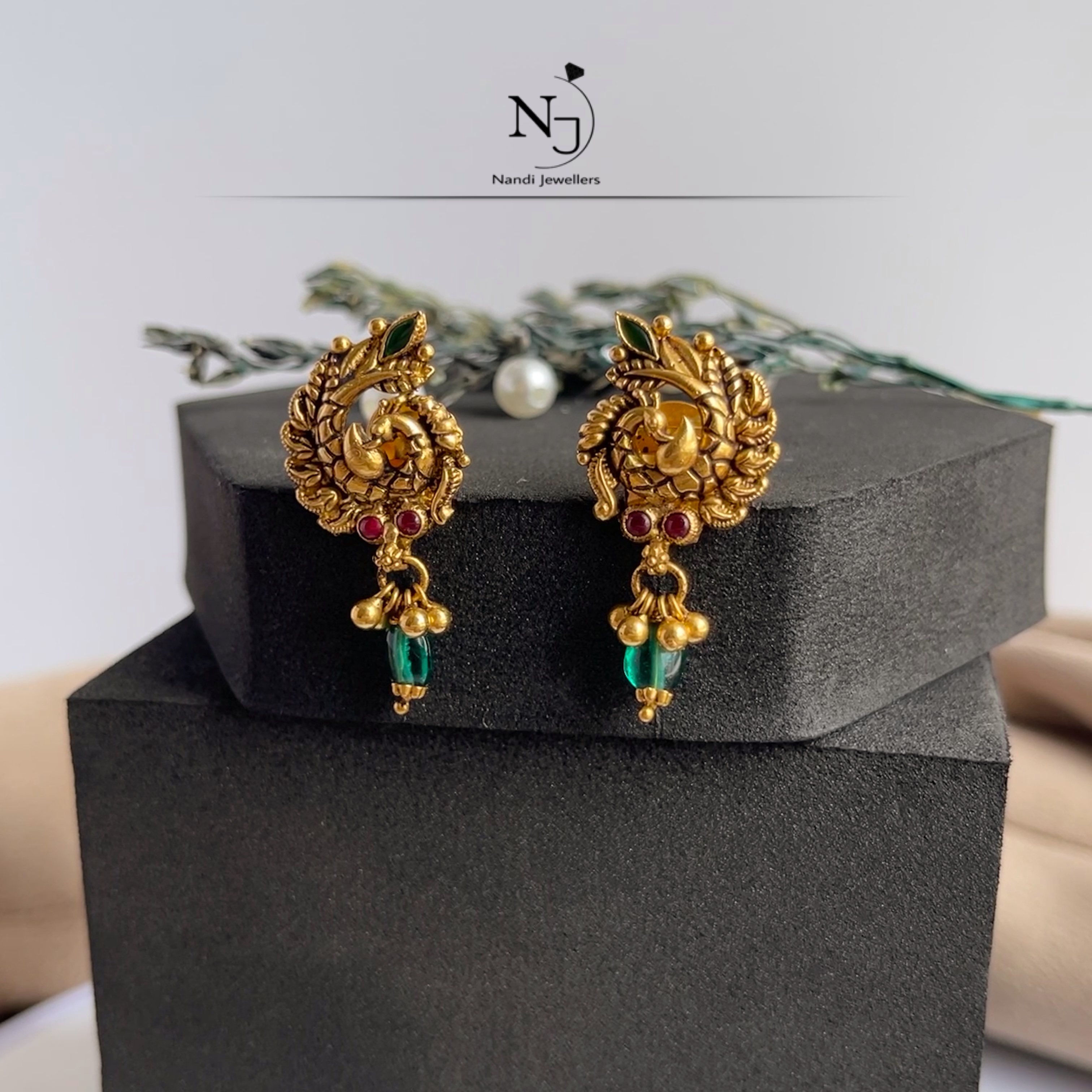 Super Light Weight Peacock Earrings for Indian Brides | Gold bridal necklace,  Elegant gold necklace, Antique necklaces design