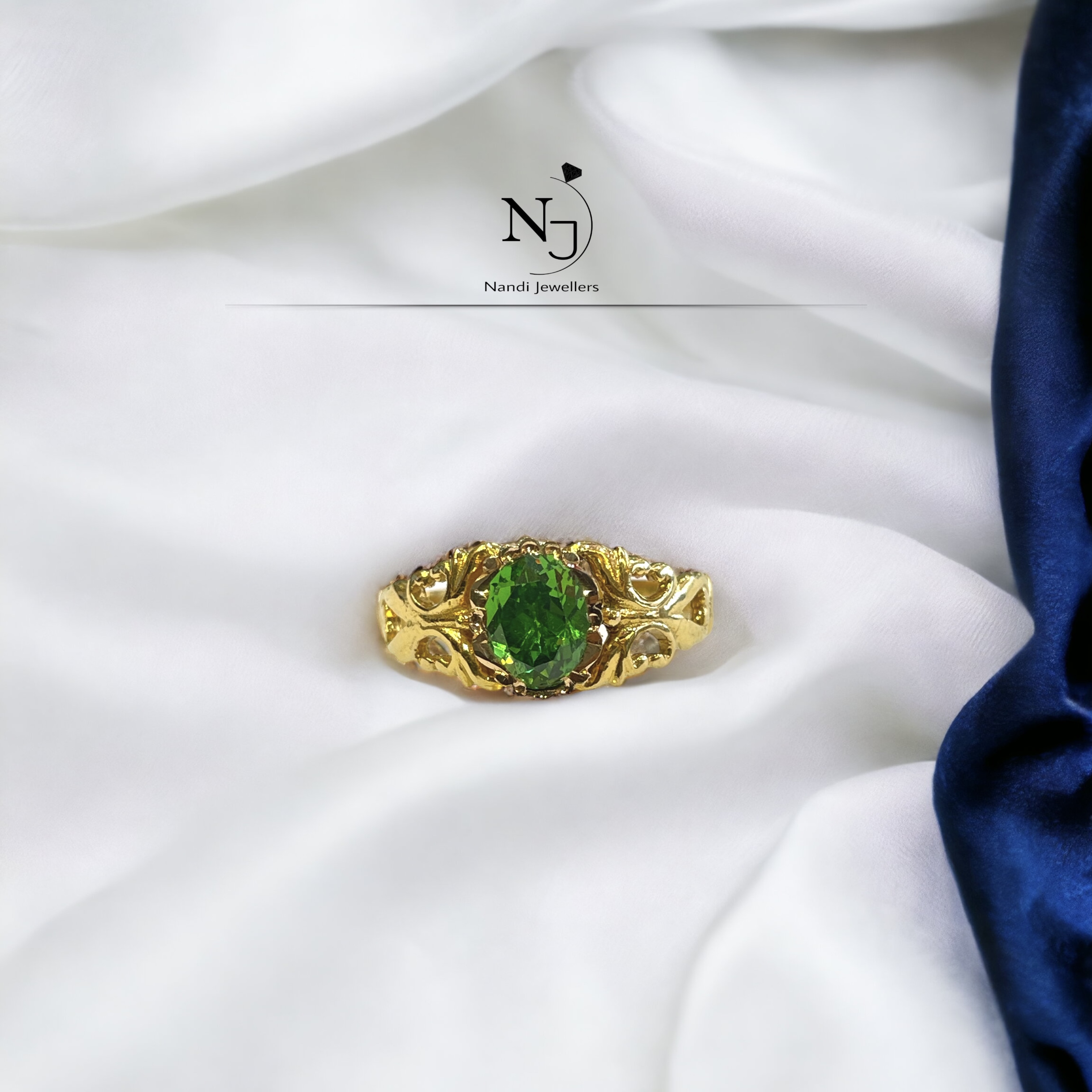 Buy 22Kt Gold Semi Precious Green Stone Ring 94VH1651 Online from Vaibhav  Jewellers